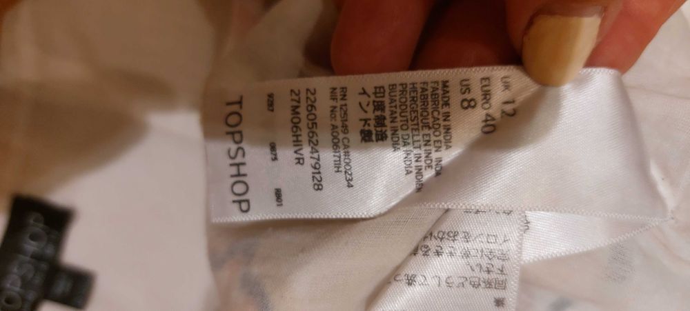 Topshop spódnica wyszywana, kwiaty, etno, bawełna