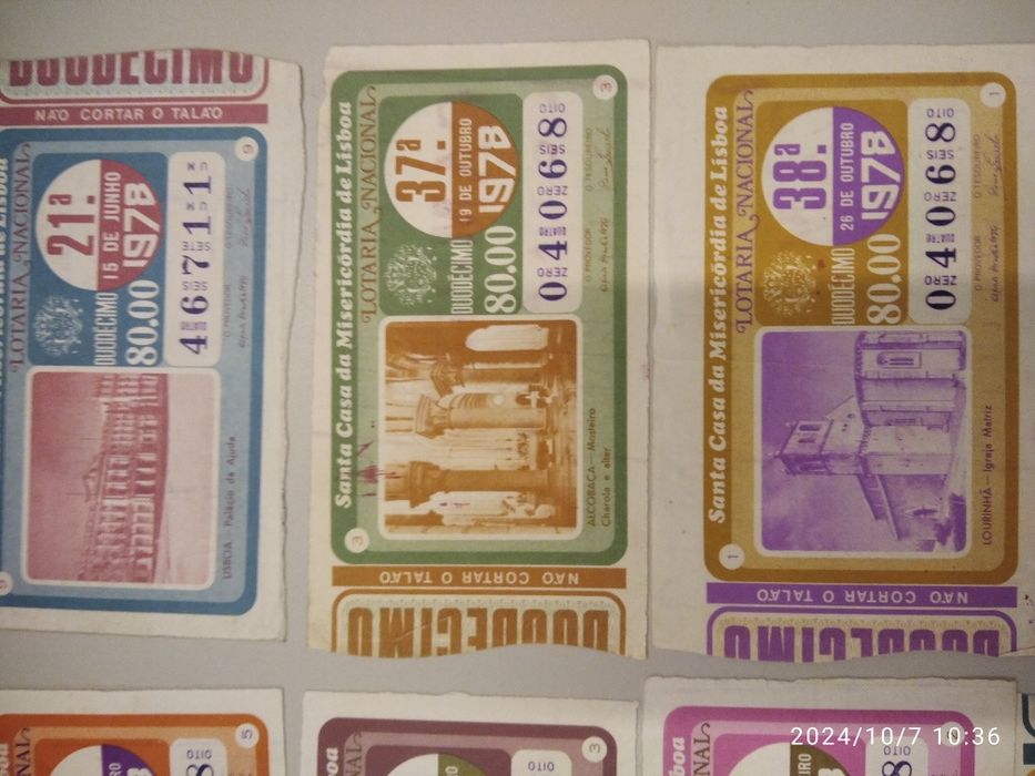 Cautelas de lotaria ano 1977