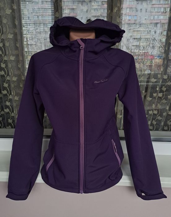 Флисовая фиолетовая демисезонная куртка кофта на молнии для девочки