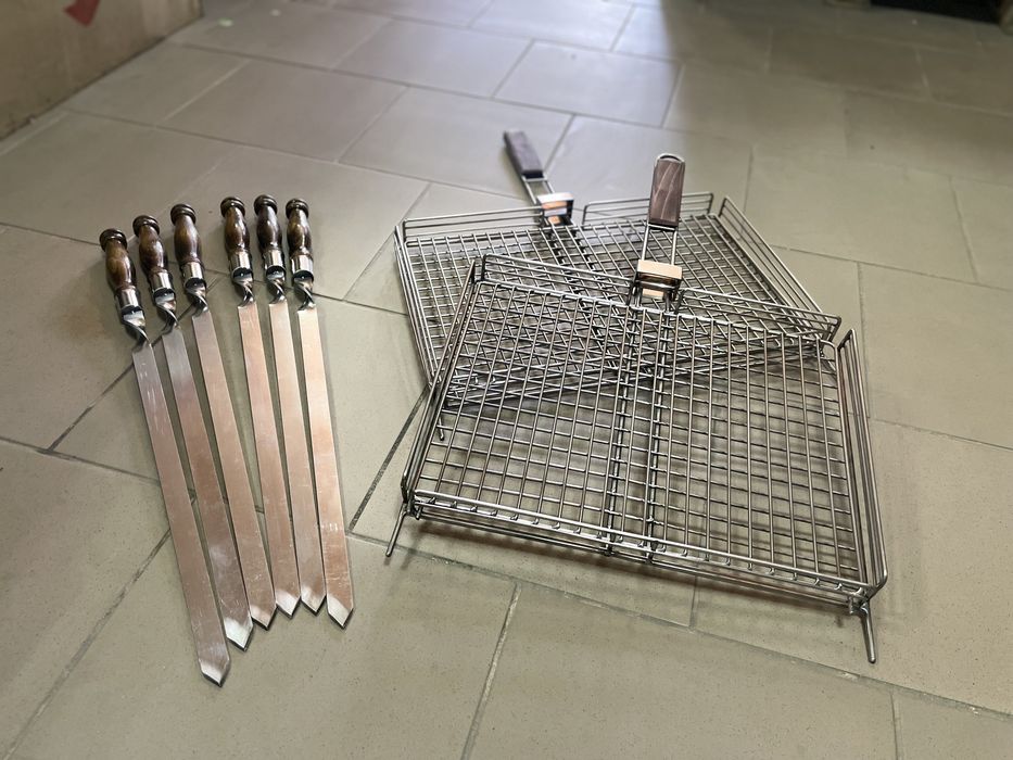 Решітка гриль нержавійка30х40/решетка сетка барбекю/ручна робота