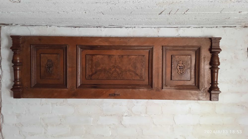 Płyta drewniana, dekoracyjna, element pianina, antyk.