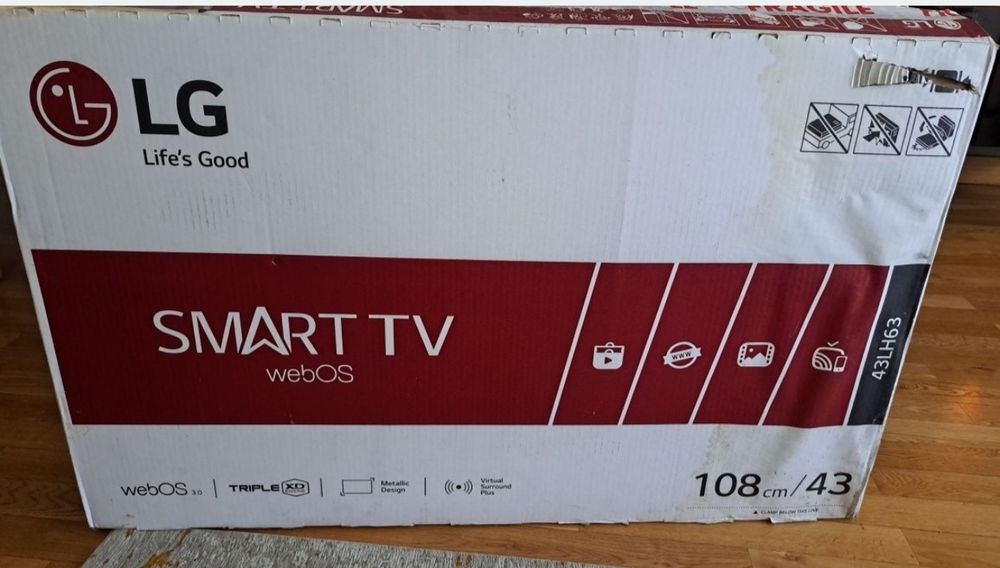 Smart TV LG 43" (Modelo 43LH63) – Excelente Estado e Com Caixa Original!