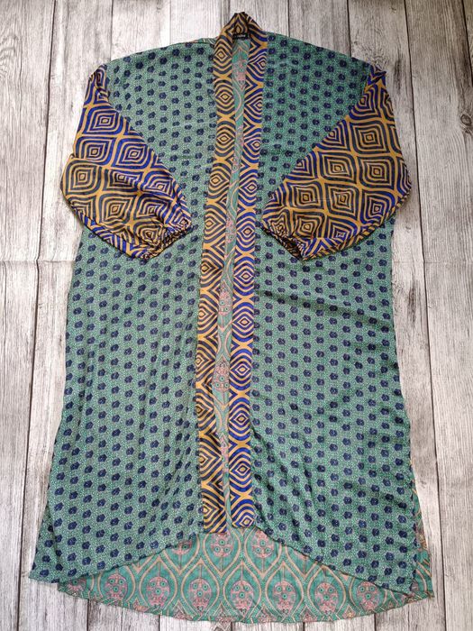 Piękne orientalne kimono Black Colour Dania Copenhagen boho etno vintage