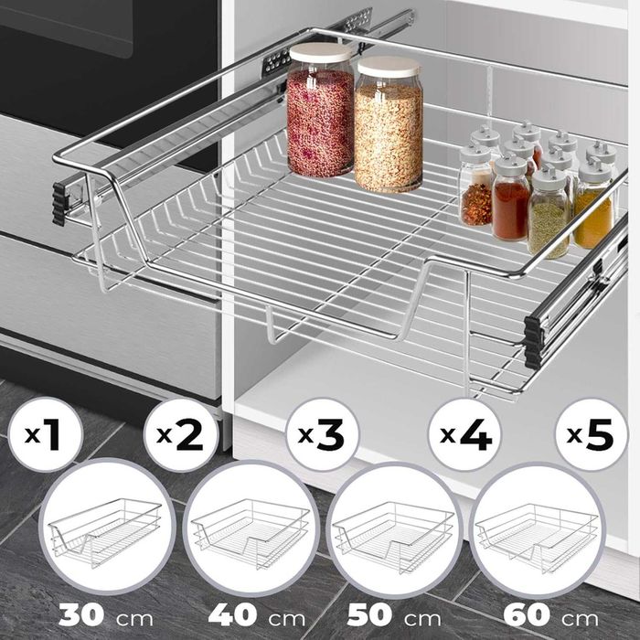 Nowa szuflada teleskopowa / wkład / kosz / prowadnice / 50cm !K323!