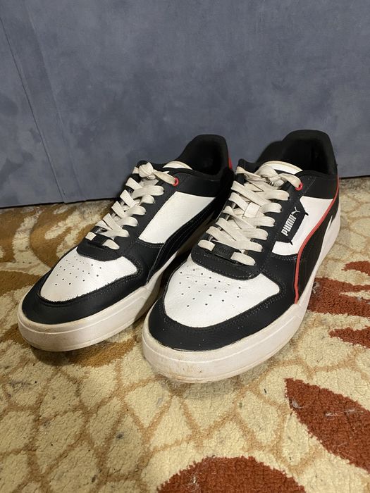 Кросовки Кеды кожаные Puma Caven Dime (Оригинал) / Черно-белые кроссовки Puma