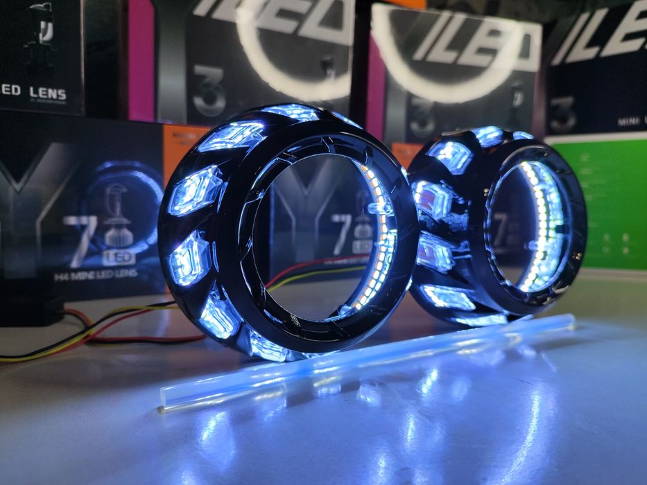 Маски для линз 2.5-3.0 дюйма LED белый+желтый RGB