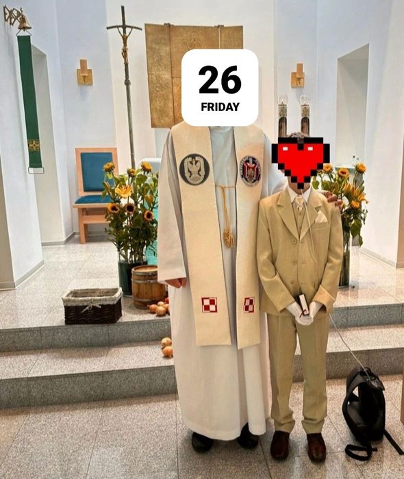 Garnitur komunijny SLIM okolicznościowy igła 6 części  r.140/146