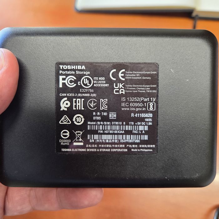 Disco Externo Toshiba Canvio Basics 1TB – Novo