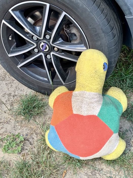 Materiały Żółw Olbrzym zabawka z czasów PRL