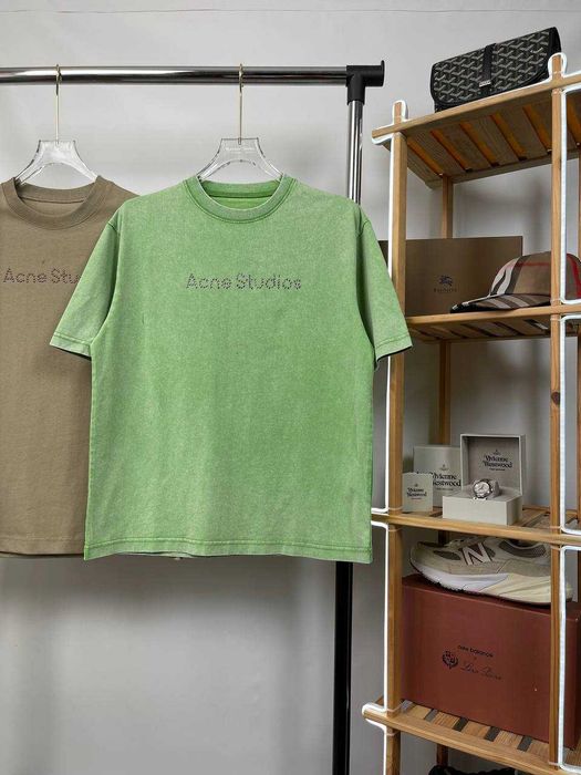 Футболка Acne Studios | Бавовняна Зелена Футболка Акне Студіос