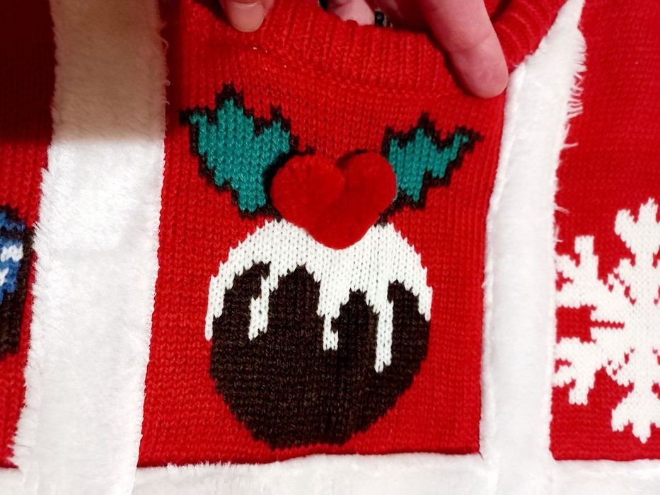 Червоний різдвяний светр з візерунком новорічний світер кофта Cedarwoo