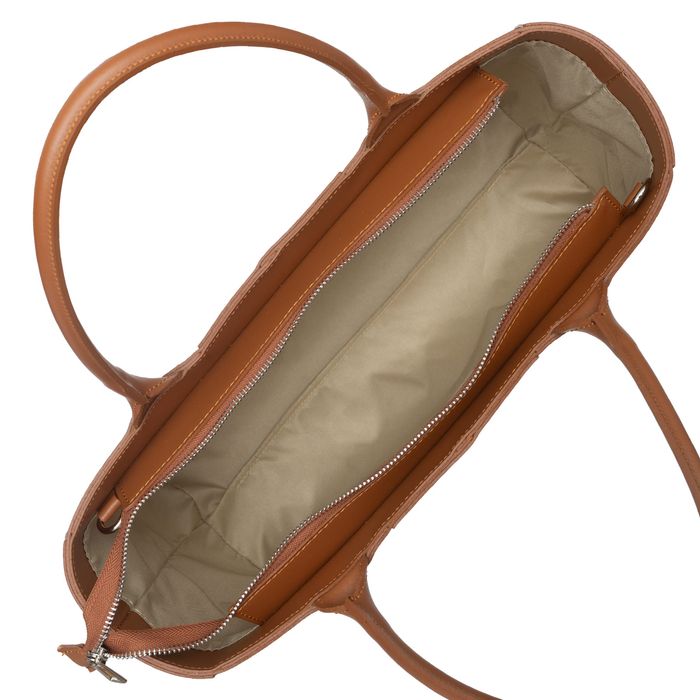 VERA PELLE torebka skórzana pleciona z paskiem V623 c.brązowa