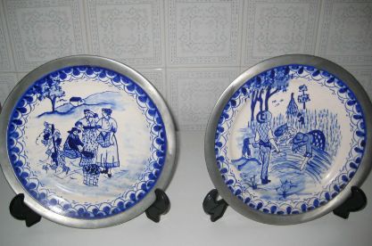 Pratos de decoração pintados sem defeitos, vendo separado