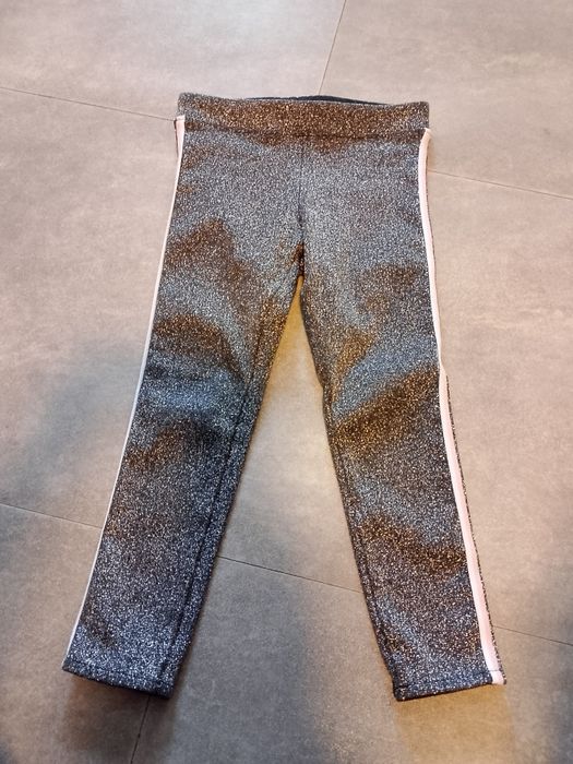 Błyszczące spodnie legginsy rurki H&M r. 98