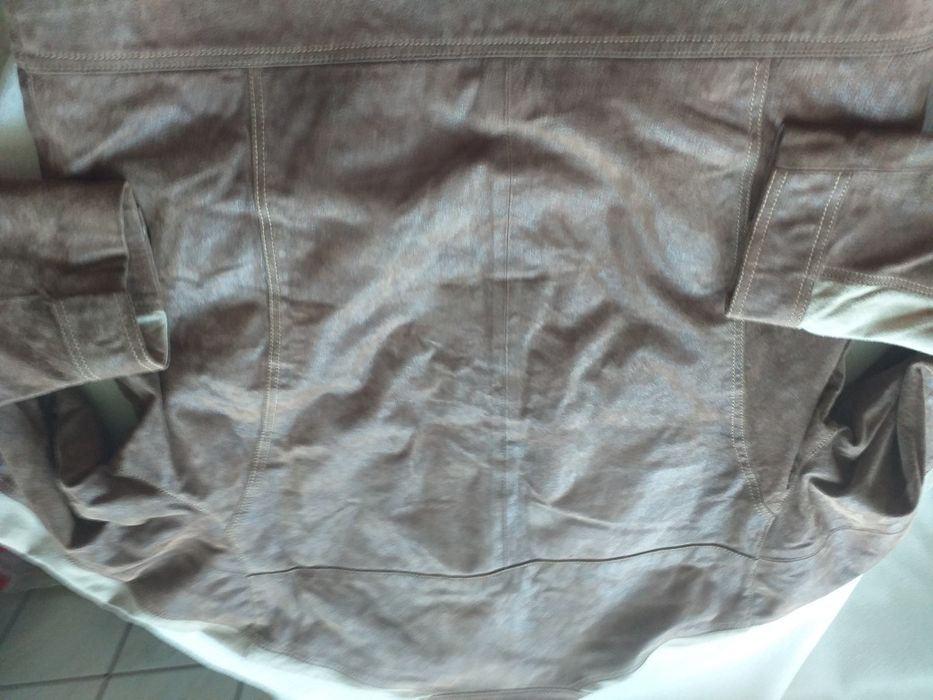 Kurtka skórzana bomberka pilotka lampasy skóra zamsz biker