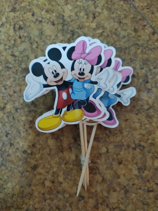 Toppers para aniversário Minie e Mickey