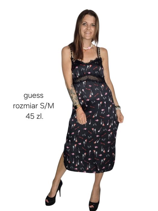 Czarna sukienka guess rozmiar s/m 36/38