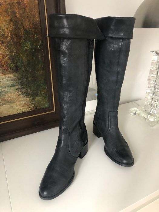 Skórzane kozaki włoskie Avorazione Antigiana, rozmiar 36, stan idealny