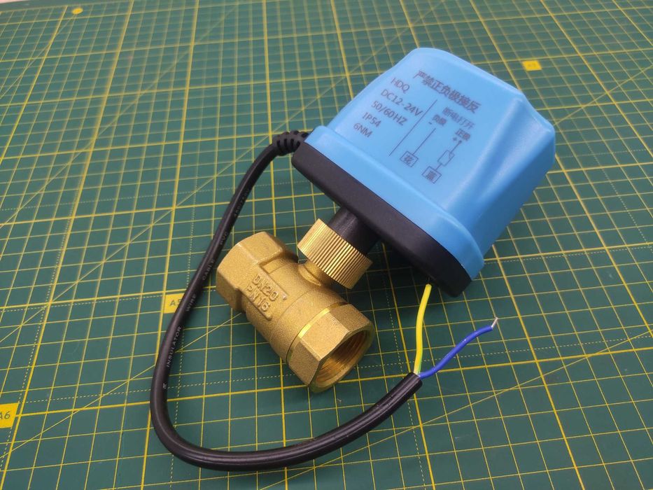 Кран шаровый с электроприводом нормально-открытый 12 - 24 вольта