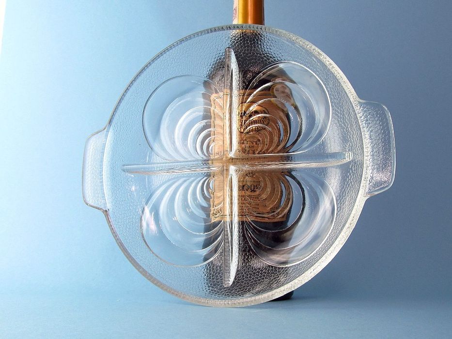 60' designerski talerz środka stołu szklana patera