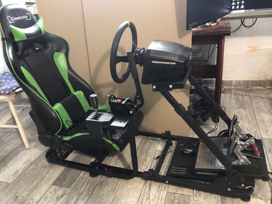 Zestaw do Simracing, Thrustmaster TS-PC, TLCM, H-shifter SimMasters, RIG z Fotelem + gratisy