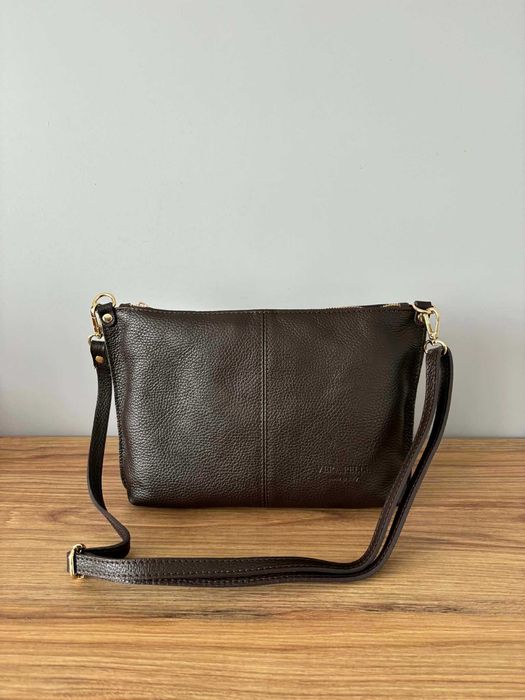 Torebka Shopperka Hobo z Listonoszką Brązowa - Vera Pelle