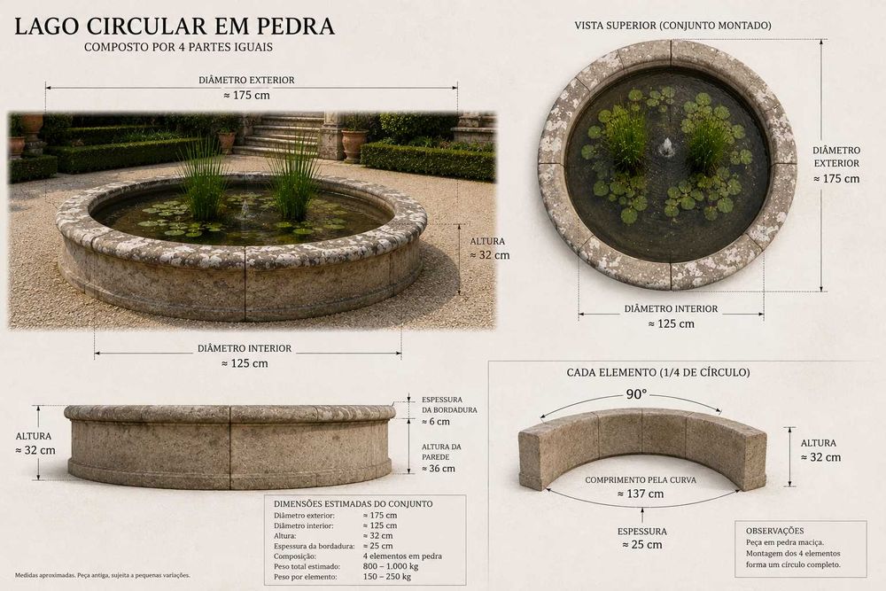 Lago Circular Monumental - Século XVII - Lioz