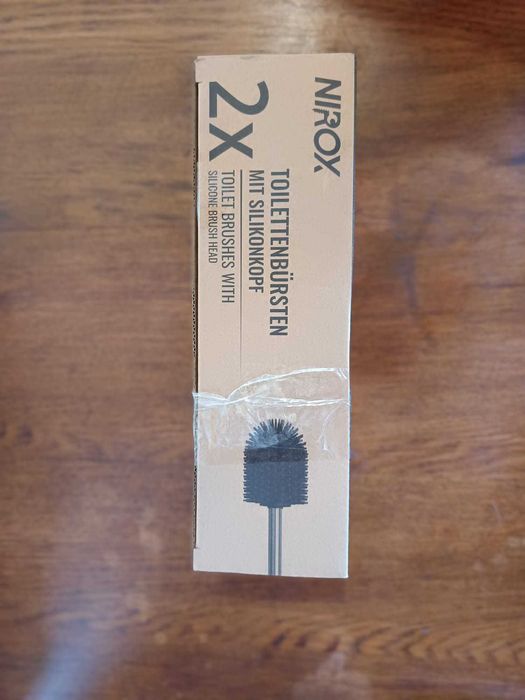 Conjunto de 2 escovas de piaçaba com cabeça de silicone da marca Nirox