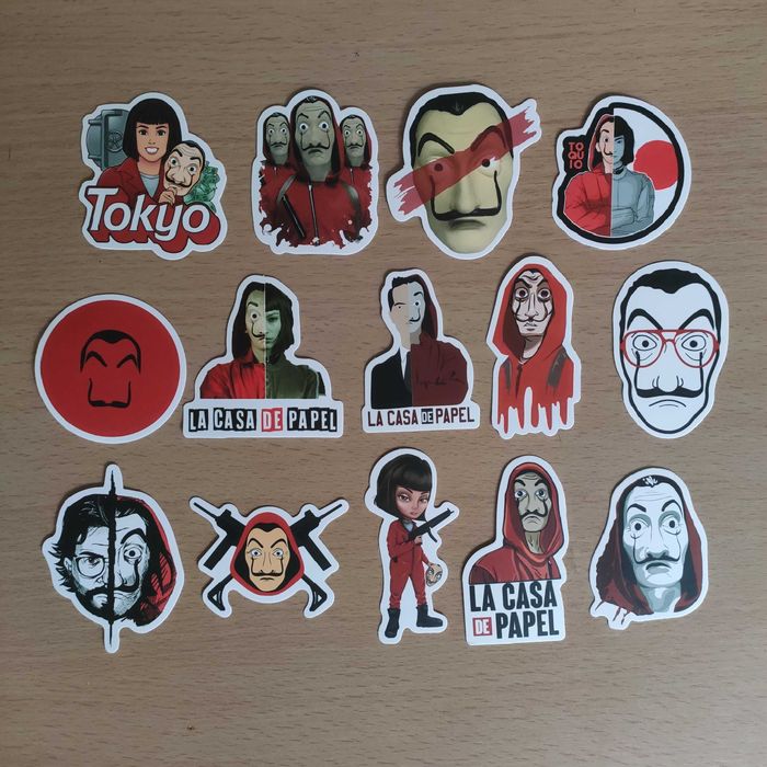 50 Stickers Autocolantes La Casa De Papel