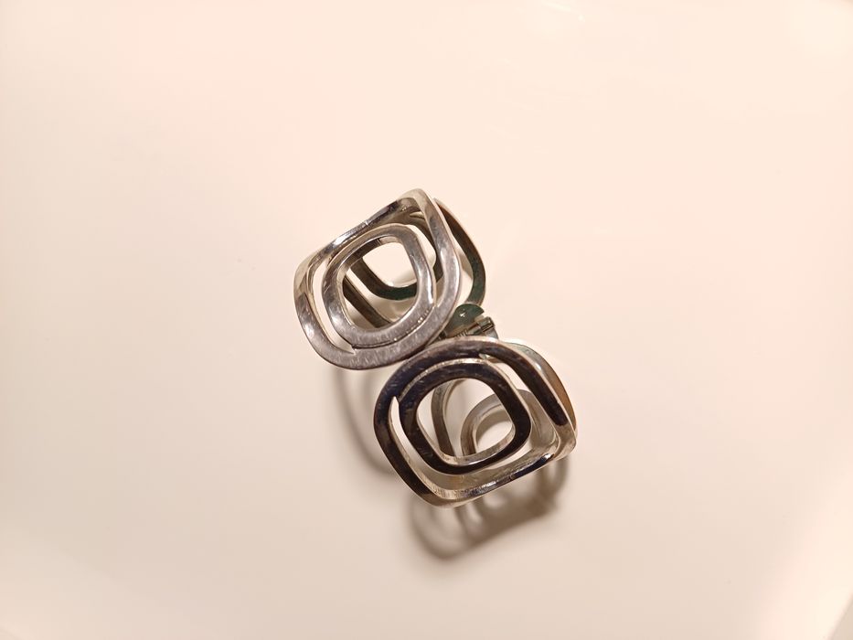 Pulseira de estilo geométrico, de metal prateado