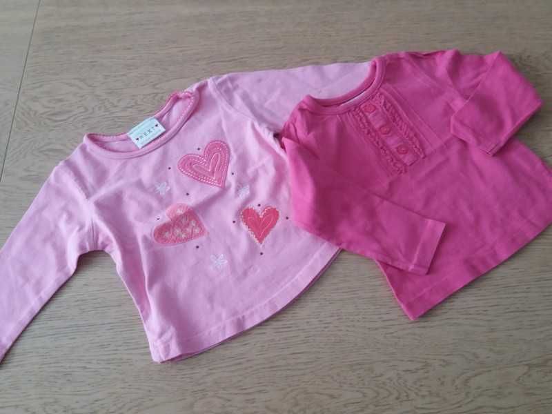 2 bluzeczki dla dziewczynki Next i Early days r.74