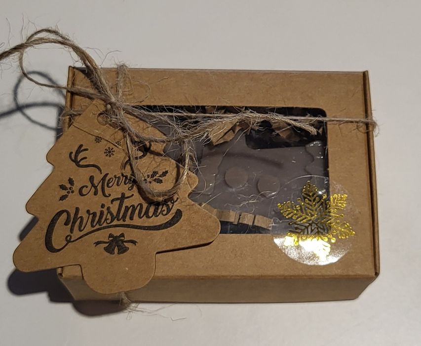 Mydełka glicerynowe świąteczne wzory + kraftowe pudełko