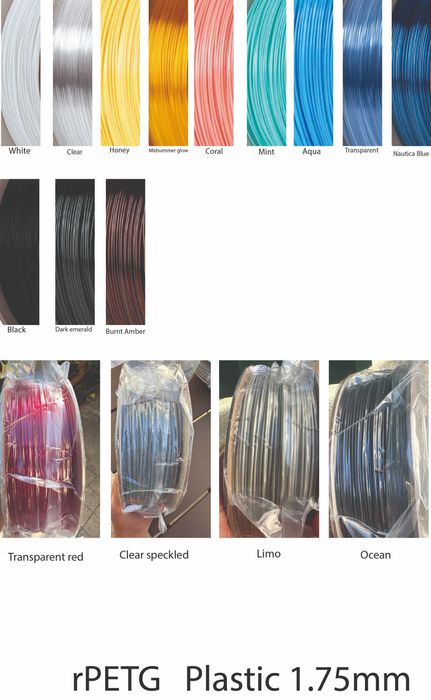 Filamento PLA e PETG e  rPP GF30 de 1,75 e 2,85 mm. 27 cores 1 Kg64170311109763122
