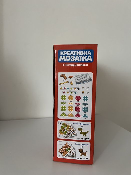 Мозаїка на шурупах з шуруповертом 4в1 динозаври