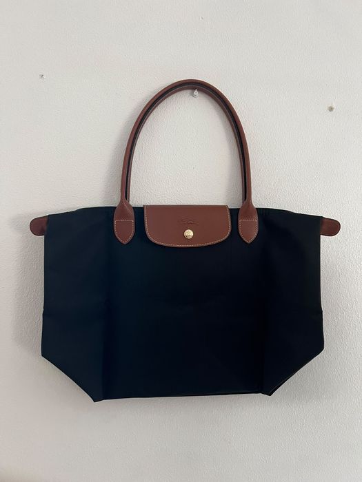 Mala Longchamp  preta e  castanha