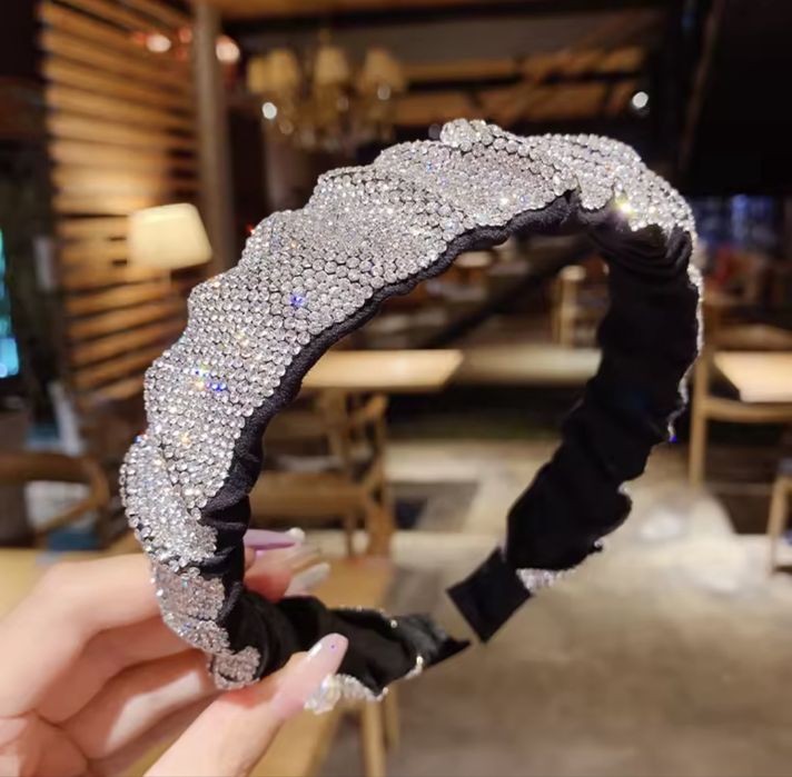 Обруч стразы, блестящий ободок со стразами, красивый обруч для волос