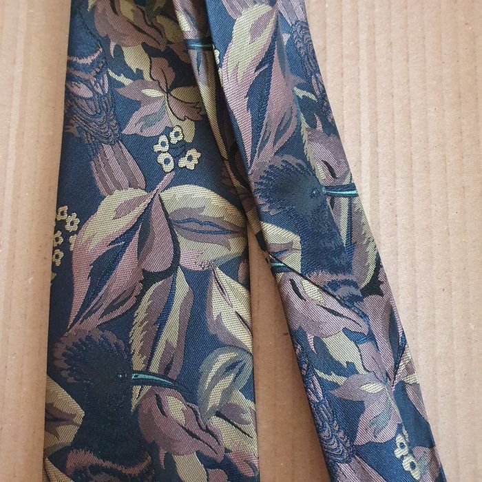 Krawat męski poliester ptaki