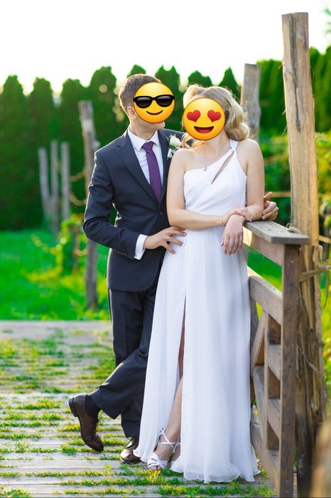 Suknia ślubna z naturalnego jedwabiu roz. 36