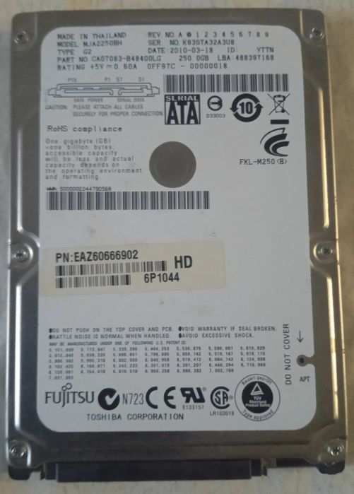 HDD Fujitsu 2.5" 250Gb