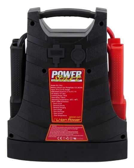 Power Start Booster Arrancador 12V, 8A 775A/1200A profissional bateria