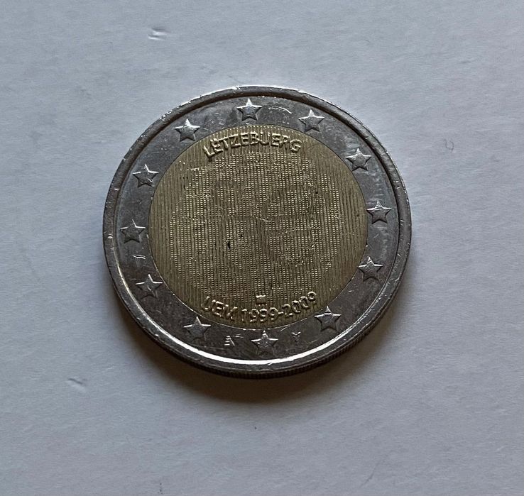 Moeda 2€ Luxemburgo 2009 União Económica e Monetária e Nascimento do €