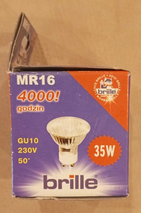 Галогенні лампи Brille 35W GU10 3000К 50° 220V MR16 світять 4тис годин