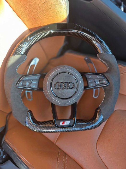 Руль карбоновый Audi Q8 4MN SQ8 RSQ8 / Q7 4M SQ7 / S5 RS5 / S6 RS6 / S7 RS7 / S8 / R8 / A6 A7 C8 / A8 D5 / e-tron GE кермо