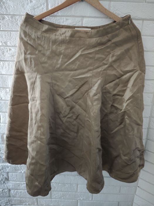 Spódnica lniana Banana Republic r. 4 beżowa, plamki na podszewce