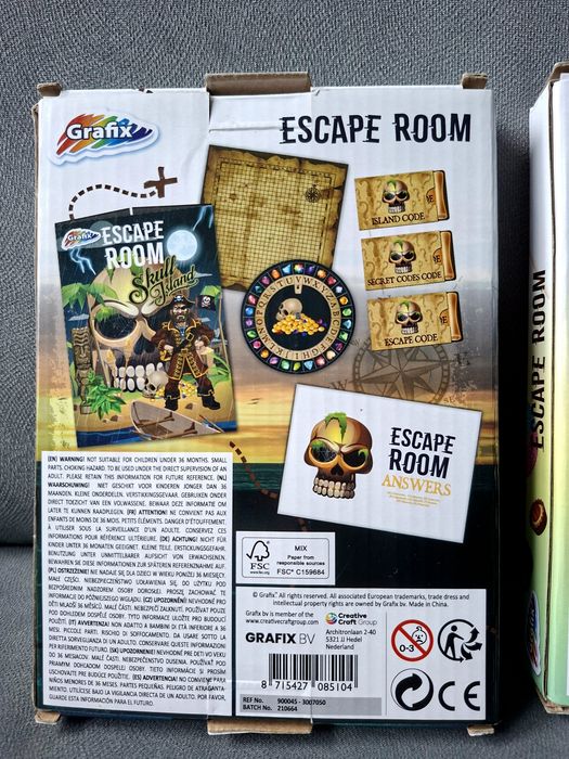 Zagadki Escape room gra dla dzieci Sweet Shop i Skull Island łamigłówki