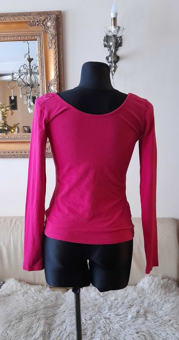 piękna koronowa bluzka r. XS/S stan idealny FUKSJA