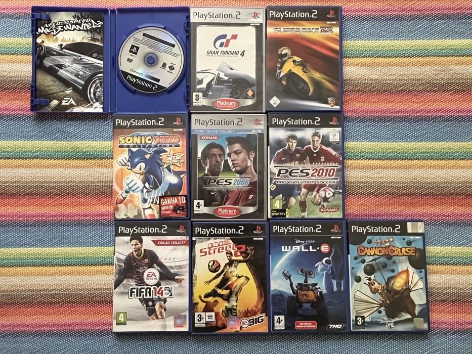 Jogos PS2 — Gran Turismo, Sonic, FIFA, PES