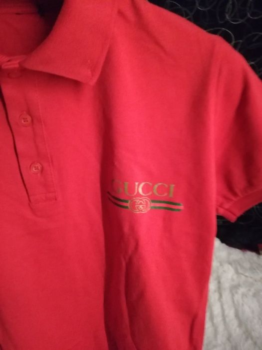 tshirt polo GUCCI M 38 czerwona śliczna