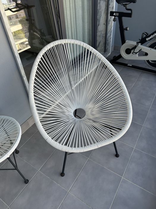 Conjunto 2 cadeiras e mesa exteriores