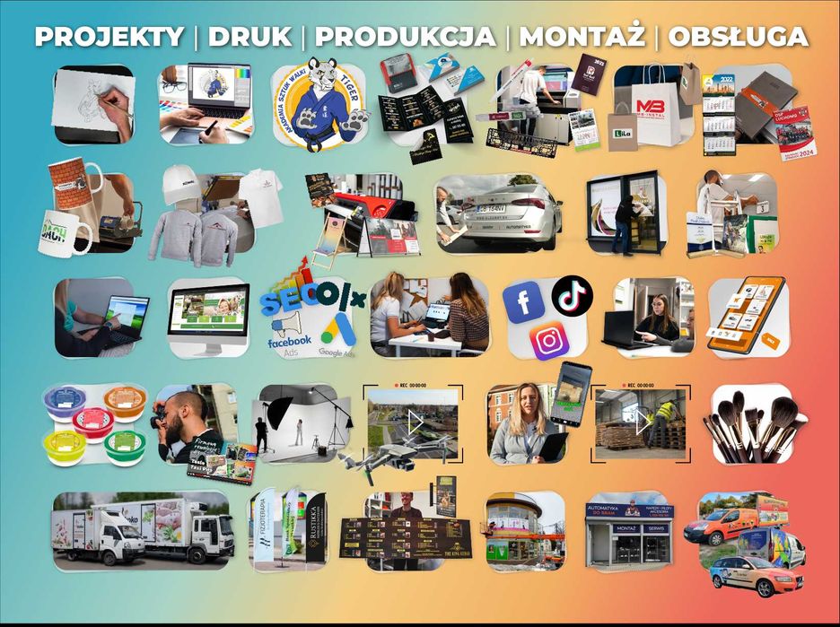 Projekt, Druk, Produkcja, Montaż, Obsługa - SKUTECZNIE, SZYBKO, TANIO!